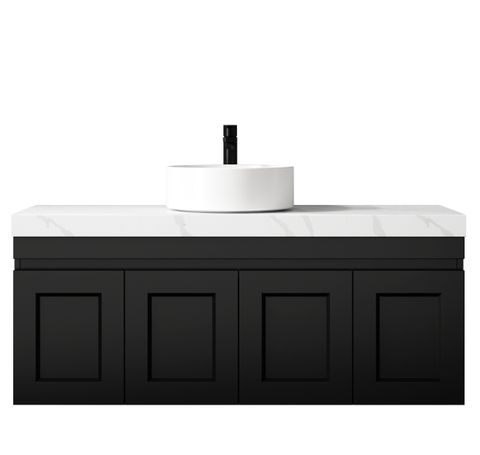 HAMPTON MATTE BLACK VANITY 1200MM