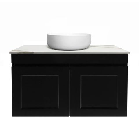 HAMPTON MATTE BLACK VANITY 750MM