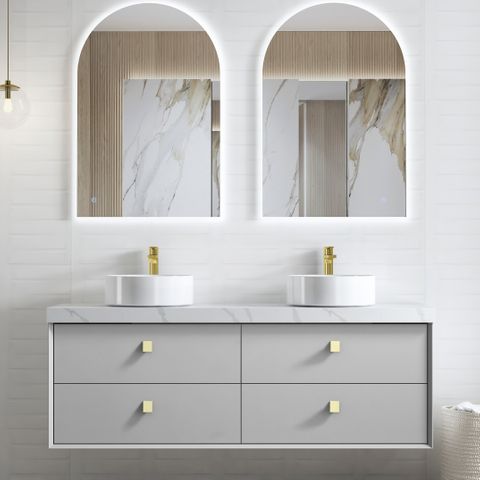 BOSTON LIGHT GREY 1500X460X550 WALL HUNG VANITY