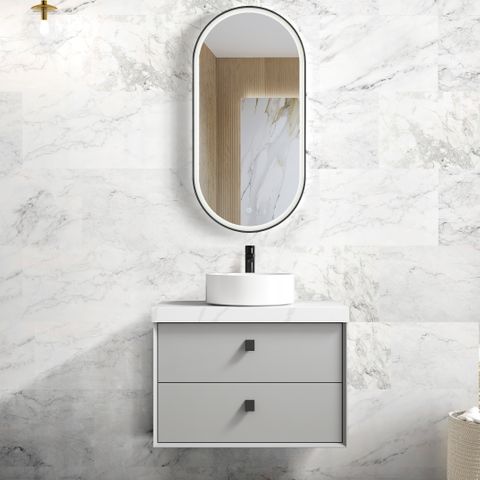 BOSTON LIGHT GREY 750X460X550 WALL HUNG VANITY