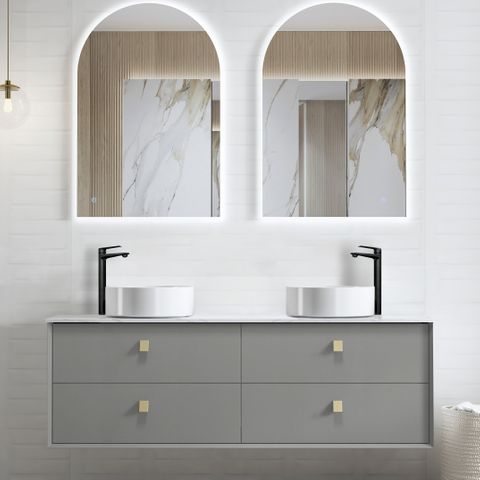 BOSTON MATTE GREY 1500X460X550 WALL HUNG VANITY