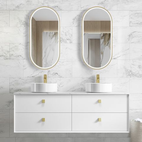 BOSTON MATTE WHITE 1500X460X550 WALL HUNG VANITY