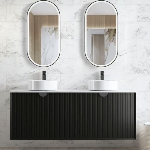 MARLO MATTE BLACK 1500X460X550 WALL HUNG VANITY