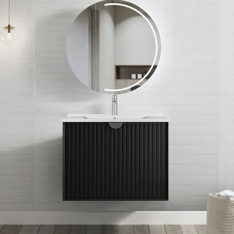 MARLO MATTE BLACK 750X460X550 WALL HUNG VANITY