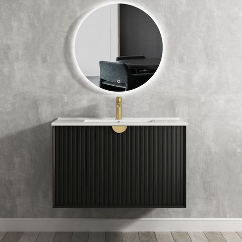 MARLO MATTE BLACK 900X460X550 WALL HUNG VANITY