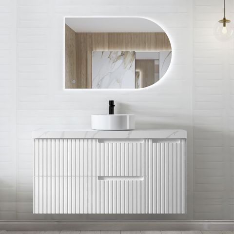 NOOSA MATTE WHITE 1200X460X550 WALL HUNG VANITY