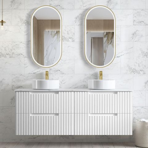 NOOSA MATTE WHITE 1500X460X550 WALL HUNG VANITY