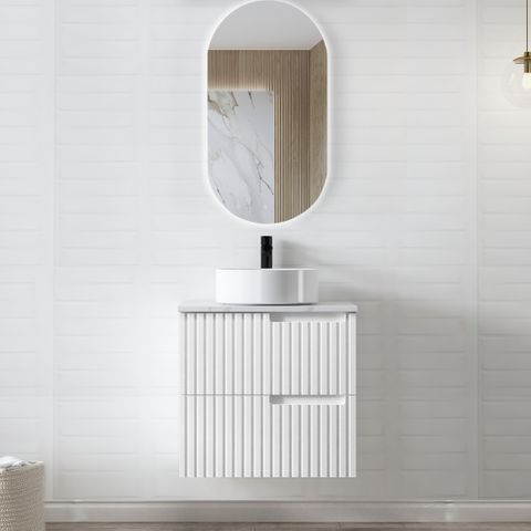 NOOSA MATTE WHITE 600X460X550 WALL HUNG VANITY