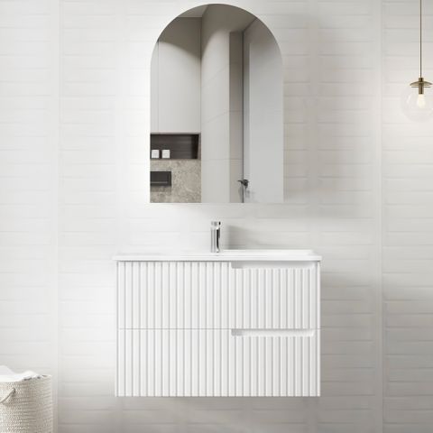 NOOSA MATTE WHITE 900X460X550 WALL HUNG VANITY