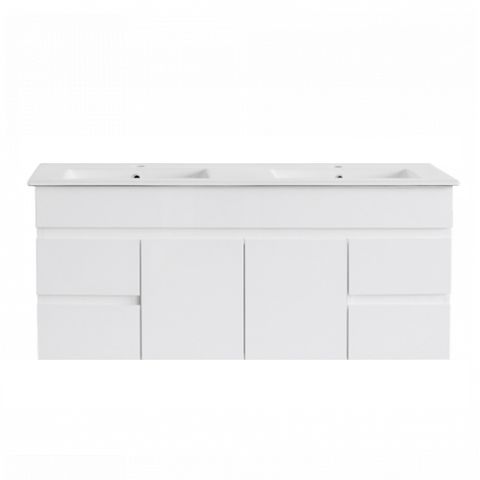 PVC 1200X460 WALL HUNG DOUBLE BOWL VANITY