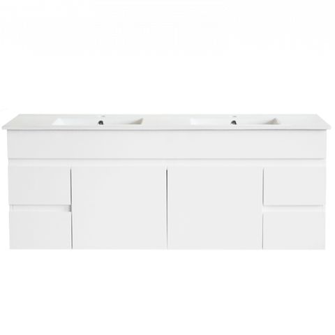 PVC 1500X460 VANITY WH D BOWL