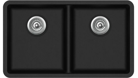 GRANITE BLK SINK DBL 810X480